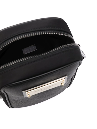 Shop Dolce & Gabbana Logo-plaque Leather Crossbody Bag In Black