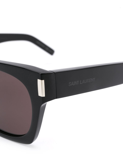 Shop Saint Laurent Sl 402 Square-frame Sunglasses In Black