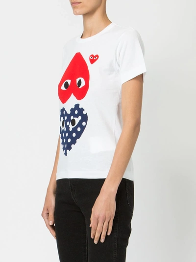 Shop Comme Des Garçons Play Logo-print Cotton T-shirt In White