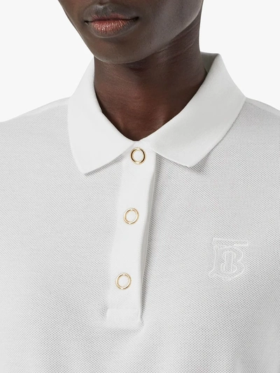Burberry Femme-fit Ring-snap Cotton Polo Shirt, White | ModeSens