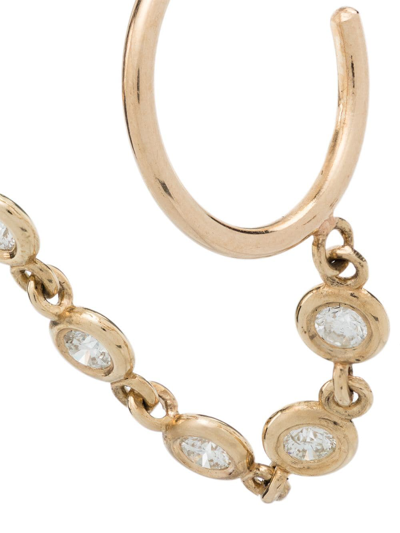Shop Zoë Chicco 14kt Gold Diamond Double-hoop Earring In Metallic