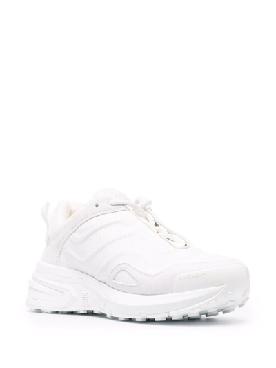 Givenchy Giv 1 White Leather And Canvas Sneakers In Weiss