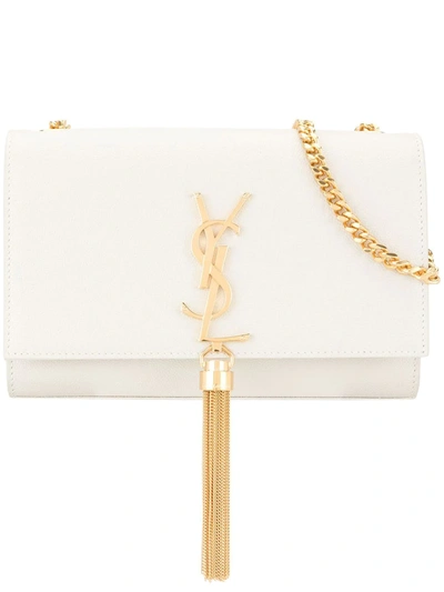 Shop Saint Laurent Small Kate Shoulder Bag In White