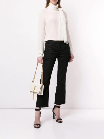 Shop Saint Laurent Small Kate Shoulder Bag In White