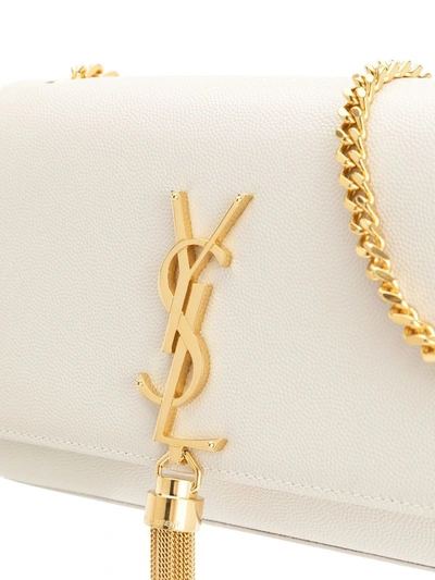 Shop Saint Laurent Small Kate Shoulder Bag In White