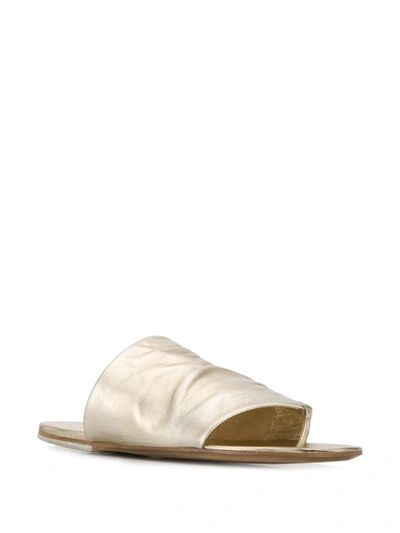 Shop Marsèll Metallic Slip-on Sandals In Gold