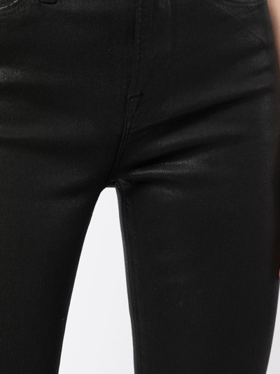 Frame Le Flare De Francois High Rise Flare Jeans In Noir Coated | ModeSens