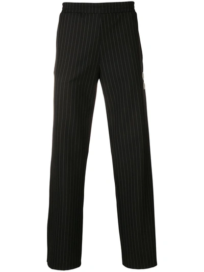 Shop Off-white Pinstriped Eagle Stripe Trousers In Black