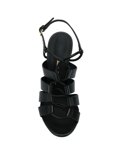 Shop Ferragamo Sculpted Heel Sandals In Black