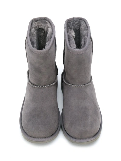 Shop Ugg Teen Textured Ankle Boots In Grey