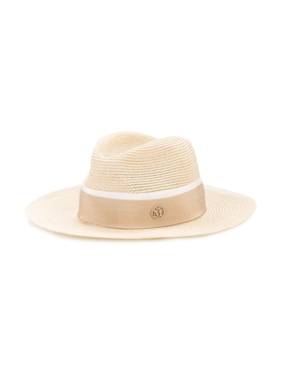 Maison Michel Henrietta Fedora Hat In Neutrals