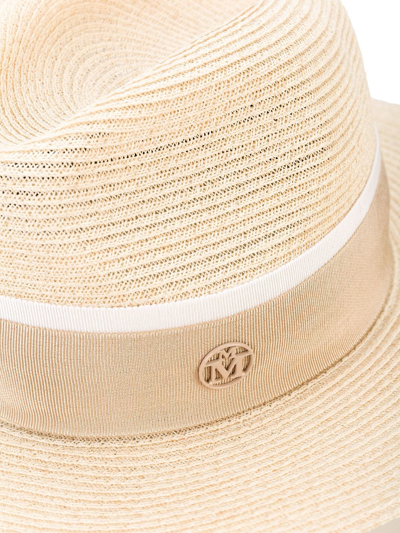 Shop Maison Michel Henrietta Fedora Hat In Neutrals