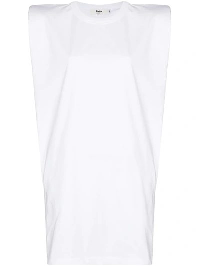 Shop The Frankie Shop Tina Padded Shoulder T-shirt Dress In White