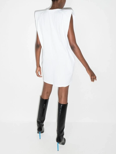 Shop The Frankie Shop Tina Padded Shoulder T-shirt Dress In White