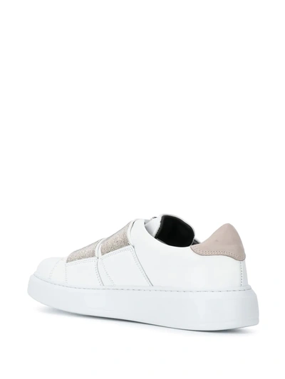 Shop Fabiana Filippi Anya Rhinestone-embellished Sneakers In White