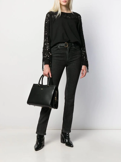 Shop Saint Laurent Medium Uptown Tote In Black