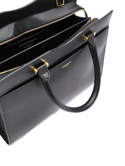 Shop Saint Laurent Medium Uptown Tote In Black