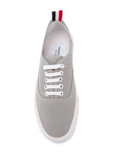Shop Thom Browne Heritage Canvas Sneakers In Grey