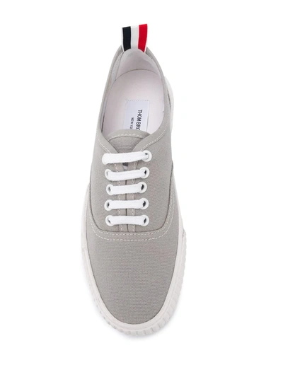 Thom Browne Heritage Canvas Sneakers In Grey