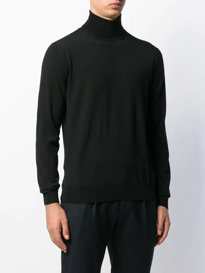 Shop Dell'oglio Ribbed-knit Roll-neck Jumper In Black