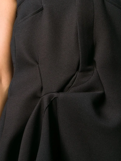 Shop Maison Margiela Strapless Draped Midi Dress In Black