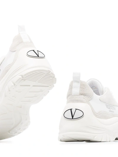Valentino Two-tone Leather And Suede Gumboy Sneakers In White