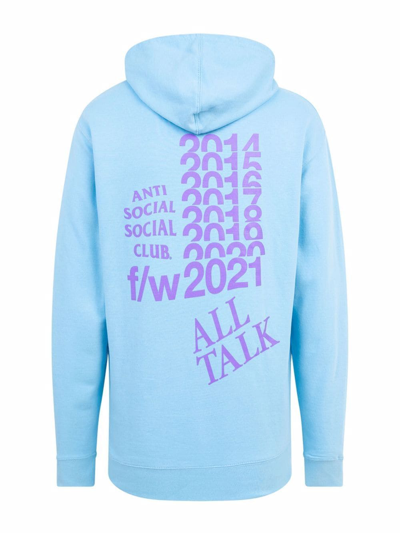 Shop Anti Social Social Club All Talk On A Blog Hoodie In Blau