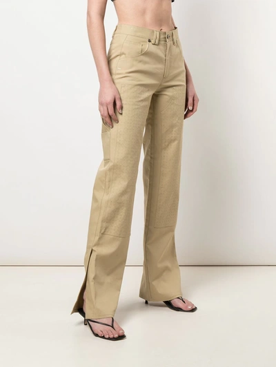 Shop Off-white Punch Hole Arrows Logo Trousers In Neutrals