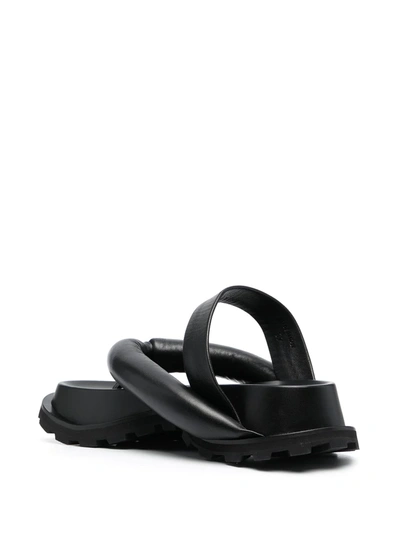 Shop Jil Sander Padded Platform Sandals In Black