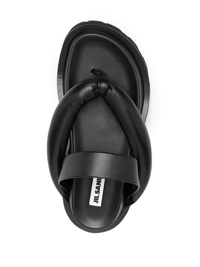 Shop Jil Sander Padded Platform Sandals In Black