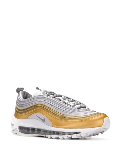 Nike Air Max 97 Se Metallic Leather And Mesh Sneakers In Grey