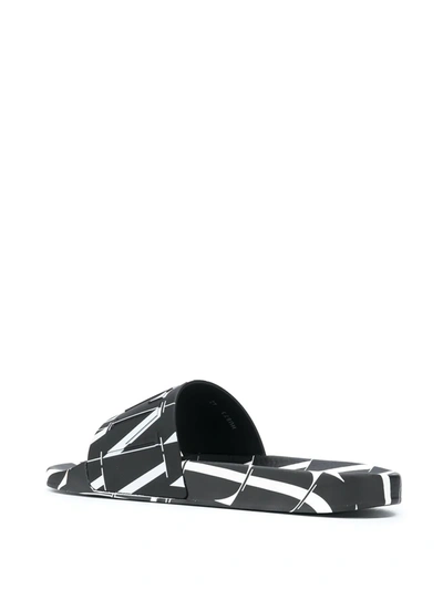 Men's Allover Vltn Logo Pool Slide Sandals In Black