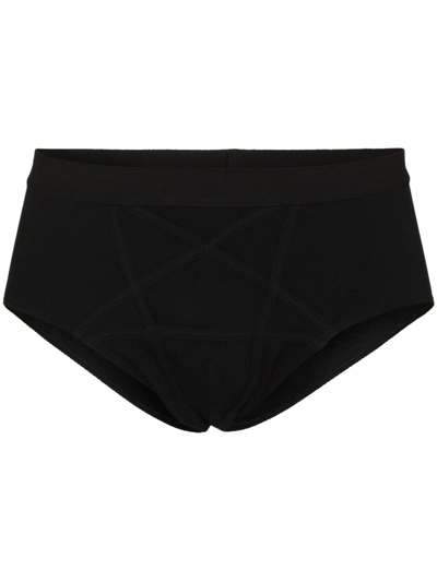 Shop Rick Owens Penta Stitch-embellished Briefs In 黑色