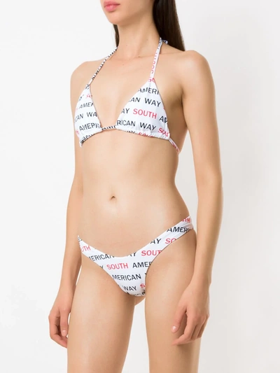 Amir Slama Logo Print Bikini Set In White