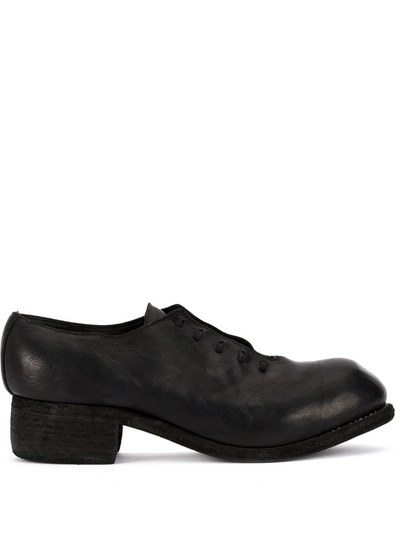 Shop Guidi Chunky Heel Shoes In Black