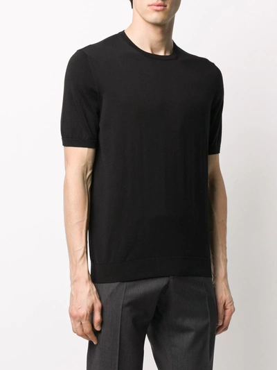 Shop Fileria Plain Crew Neck T-shirt In Black
