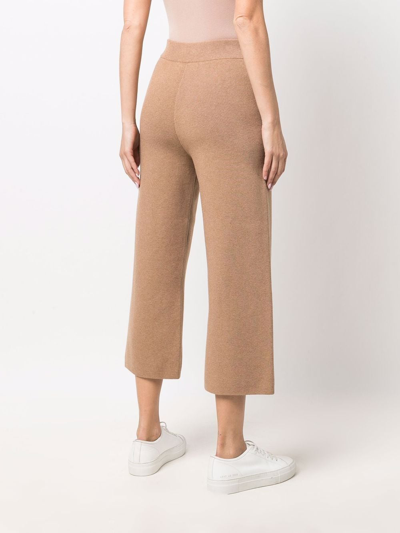 Shop Hugo Boss Timilia Cropped Trousers In Neutrals