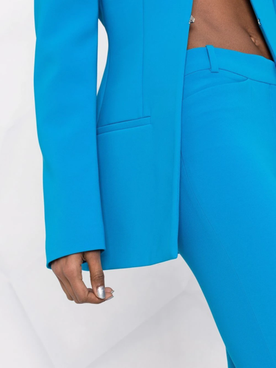 Attico Freja High-rise Techno Crêpe Pants In Blue