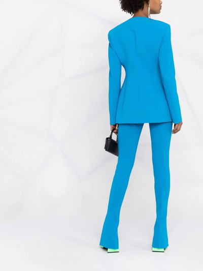Attico Freja High-rise Techno Crêpe Pants In Blue