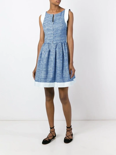 Pre-owned Chanel 2013 Pleated A-line Dress In Blue