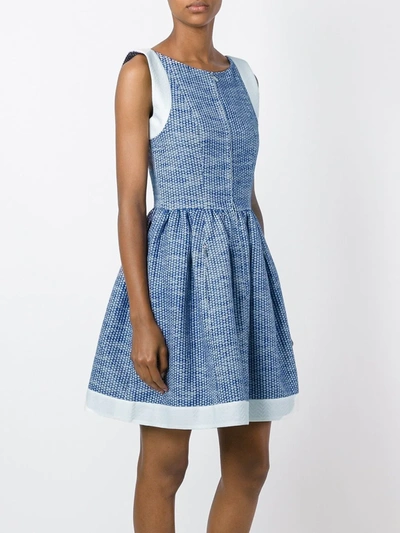 Pre-owned Chanel 2013 Pleated A-line Dress In Blue