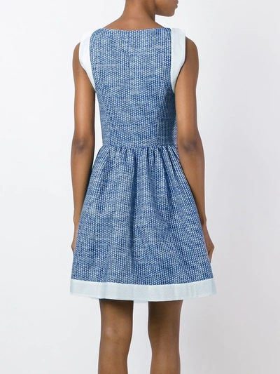 Pre-owned Chanel 2013 Pleated A-line Dress In Blue