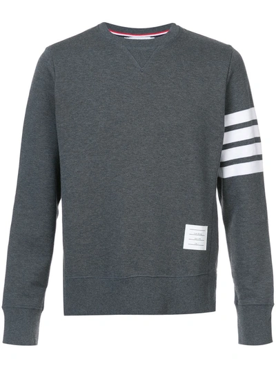 Shop Thom Browne Engineered 4-bar Jersey Sweatshirt In Grey