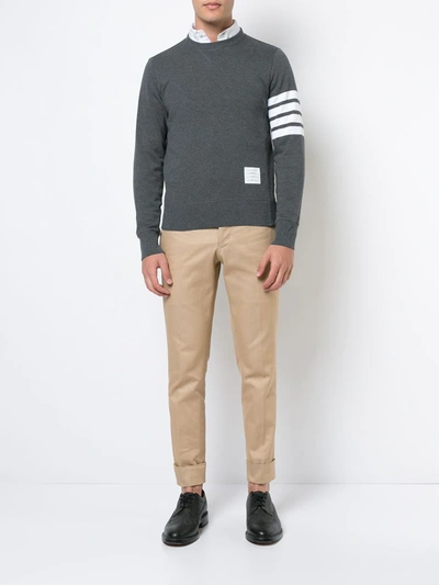 Shop Thom Browne Engineered 4-bar Jersey Sweatshirt In Grey