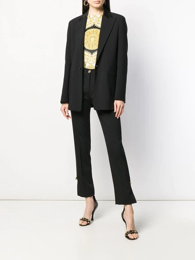 Shop Versace Safety-pin Tailored Trousers In Black