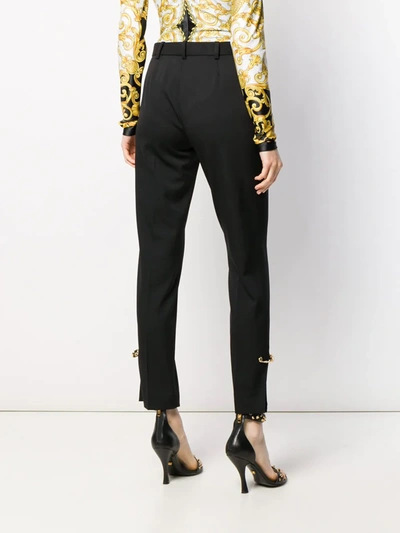 VERSACE SAFETY-PIN TAILORED TROUSERS - 黑色