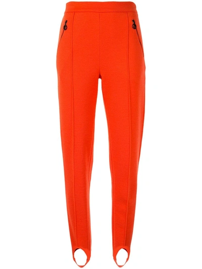 Shop Giorgio Armani High-waist Stirrup Trousers In Orange