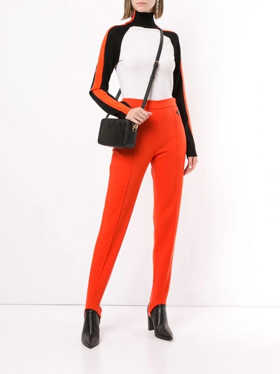 Shop Giorgio Armani High-waist Stirrup Trousers In Orange