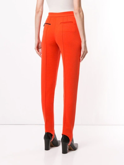 Shop Giorgio Armani High-waist Stirrup Trousers In Orange