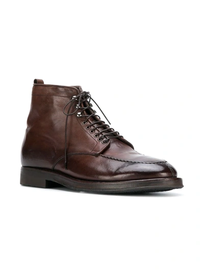 Shop Alberto Fasciani Lace Up Ankle Boots In Brown